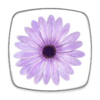 Pink Purple Flower - Viereckiger Kühlschrankmagnet - Weiß - Vorne