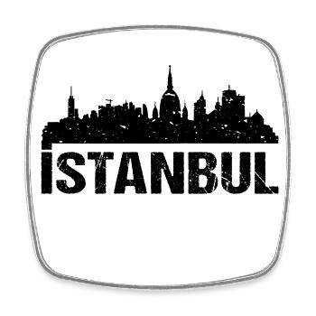 Istanbul Skyline - Viereckiger Kühlschrankmagnet - Weiß - Vorne