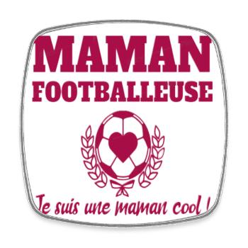 Maman footballeuse humour football cadeau foot - Magnet carré - blanc - Devant