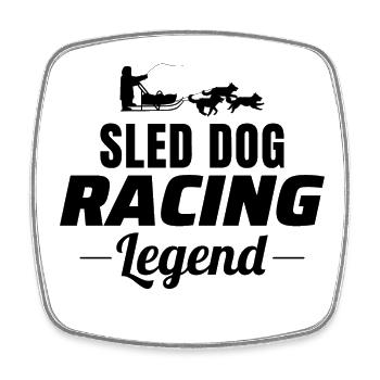 Husky Traîneau Chiens de traîneau Racing Alaskan Racers - Magnet carré - blanc - Devant