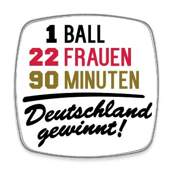 Deutschland gewinnt (Frauenfußball) - Viereckiger Kühlschrankmagnet - Weiß - Vorne