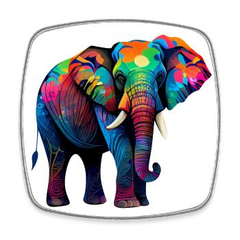 Coole bunte Elefant-Tier-Elefant-Liebhaber - Viereckiger Kühlschrankmagnet - Weiß - Vorne