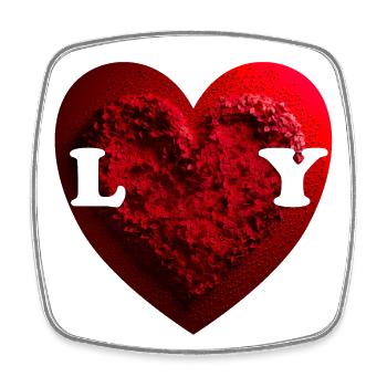 Love You, sagen Verliebte in Kurzform - Viereckiger Kühlschrankmagnet - Weiß - Vorne