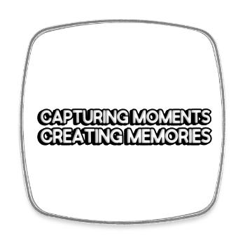 Capturing moments, creating memories - Square fridge magnet - white - Front