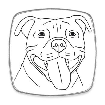 American Staffordshire Terrier - Viereckiger Kühlschrankmagnet - Weiß - Vorne