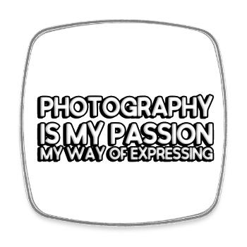 Photography is my passion, my way of expressing - Square fridge magnet - white - Front