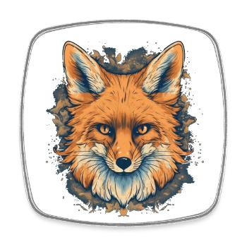 Fox - Square fridge magnet - white - Front