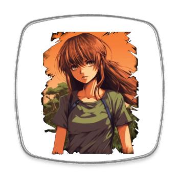 Anime Girl - Square fridge magnet - white - Front