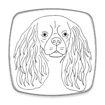 Cavalier King Charles Spaniel - Viereckiger Kühlschrankmagnet - Weiß - Vorne