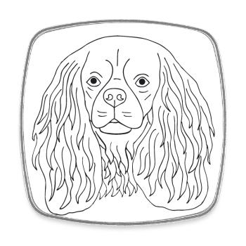Cavalier King Charles Spaniel - Viereckiger Kühlschrankmagnet - Weiß - Vorne