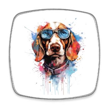 Dog - Square fridge magnet - white - Front