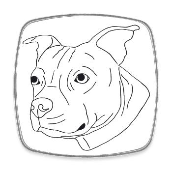 Staffordshire Bullterrier - Viereckiger Kühlschrankmagnet - Weiß - Vorne