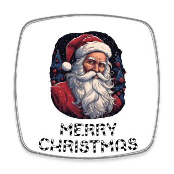Weihnachtsmann - Marry Christmas - Viereckiger Kühlschrankmagnet - Weiß - Vorne
