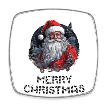 Weihnachtsmann - Marry Christmas - Viereckiger Kühlschrankmagnet - Weiß - Vorne