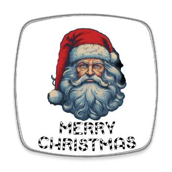 Weihnachtsmann - Marry Christmas - Viereckiger Kühlschrankmagnet - Weiß - Vorne