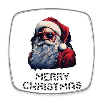 Weihnachtsmann - Marry Christmas - Viereckiger Kühlschrankmagnet - Weiß - Vorne