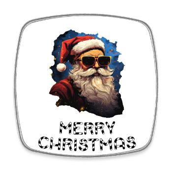 Weihnachtsmann - Marry Christmas - Viereckiger Kühlschrankmagnet - Weiß - Vorne