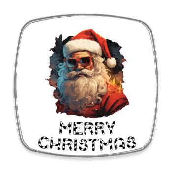 Santa Claus - Marry Christmas - Square fridge magnet - white - Front
