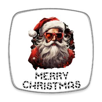 Weihnachtsmann - Marry Christmas - Viereckiger Kühlschrankmagnet - Weiß - Vorne