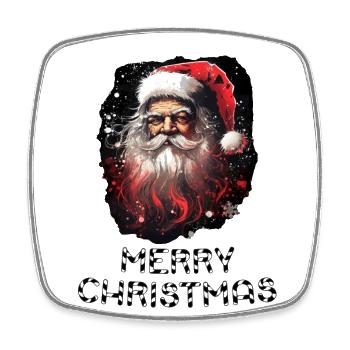 Weihnachtsmann - Marry Christmas - Viereckiger Kühlschrankmagnet - Weiß - Vorne