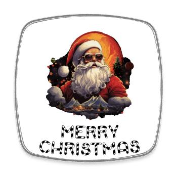 Weihnachtsmann - Marry Christmas - Viereckiger Kühlschrankmagnet - Weiß - Vorne