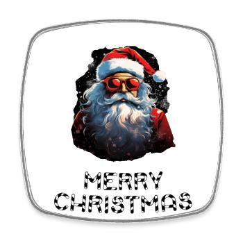 Weihnachtsmann - Marry Christmas - Viereckiger Kühlschrankmagnet - Weiß - Vorne