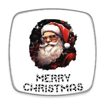 Weihnachtsmann - Marry Christmas - Viereckiger Kühlschrankmagnet - Weiß - Vorne