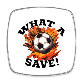 Fußball ball - What a Save! - Viereckiger Kühlschrankmagnet - Weiß - Vorne