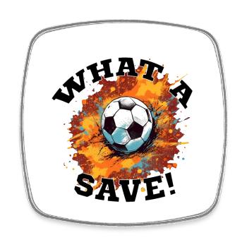 Fußball ball - What a Save! - Viereckiger Kühlschrankmagnet - Weiß - Vorne