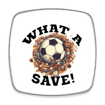 Fußball ball - What a Save! - Viereckiger Kühlschrankmagnet - Weiß - Vorne