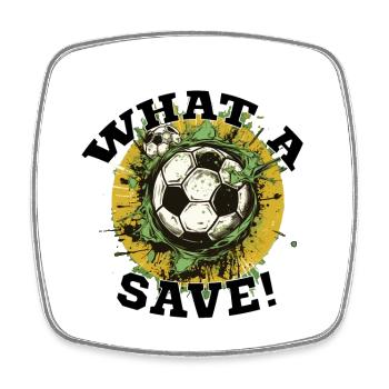 Fußball ball - What a Save! - Viereckiger Kühlschrankmagnet - Weiß - Vorne