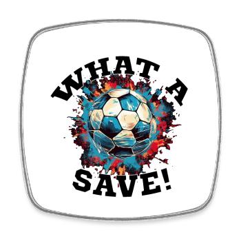 Fußball ball - What a Save! - Viereckiger Kühlschrankmagnet - Weiß - Vorne
