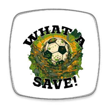Fußball ball - What a Save! - Viereckiger Kühlschrankmagnet - Weiß - Vorne
