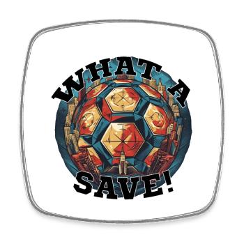 Fußball ball - What a Save! - Viereckiger Kühlschrankmagnet - Weiß - Vorne