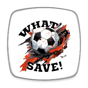 Ballon de football - Quelle économie ! - Magnet carré - blanc - Devant