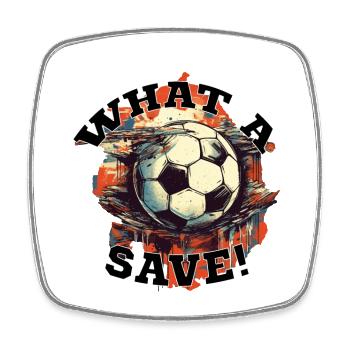 Fußball ball - What a Save! - Viereckiger Kühlschrankmagnet - Weiß - Vorne
