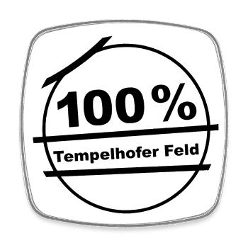 100 Tempelhofer Feld - Viereckiger Kühlschrankmagnet - Weiß - Vorne