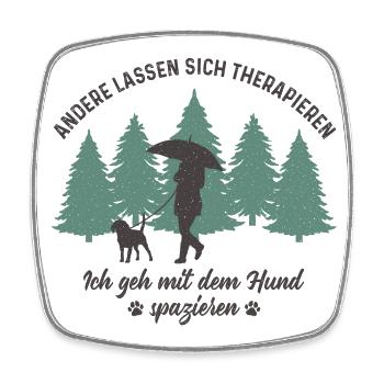 Frau mit Hund Gassi gehen Therapie Hundebesitzerin - Viereckiger Kühlschrankmagnet - Weiß - Vorne