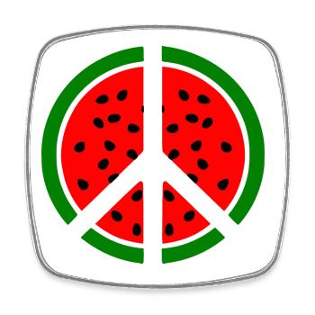 Wassermelone peace symbol - Viereckiger Kühlschrankmagnet - Weiß - Vorne