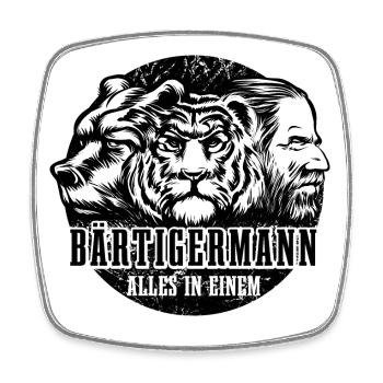 Bärtiger Mann, Bär Tiger Mann, Vater, Papa - Viereckiger Kühlschrankmagnet - Weiß - Vorne
