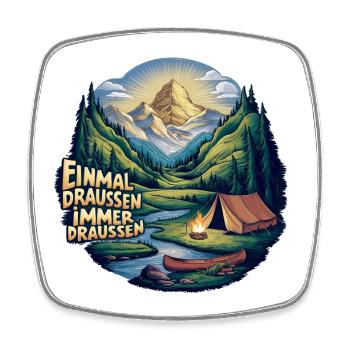 Einmal Camper immer Camper Naturerlebnis pur - Viereckiger Kühlschrankmagnet - Weiß - Vorne