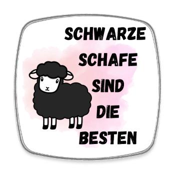 Schwarze Schafe sind die besten - Viereckiger Kühlschrankmagnet - Weiß - Vorne