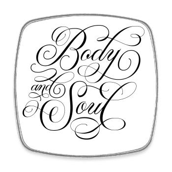Body and Soul - Square fridge magnet - white - Front
