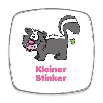 Kindermotiv "Kleiner Stinker" Babystinktier - Viereckiger Kühlschrankmagnet - Weiß - Vorne
