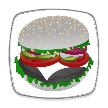 Burger-Style: Salat mit Biss - Viereckiger Kühlschrankmagnet - Weiß - Vorne