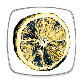 Lemon - Square fridge magnet - white - Front