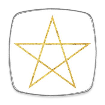 Pentagramm Symbol des Schutzes und der Magie - Viereckiger Kühlschrankmagnet - Weiß - Vorne