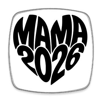 Mama 2026 - Viereckiger Kühlschrankmagnet - Weiß - Vorne