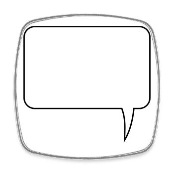 Speech bubble rectangle design - Square fridge magnet - white - Front