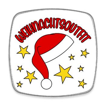 Weihnachtsoutfit 2026 - Weihnachten 2026 Outfit - Viereckiger Kühlschrankmagnet - Weiß - Vorne